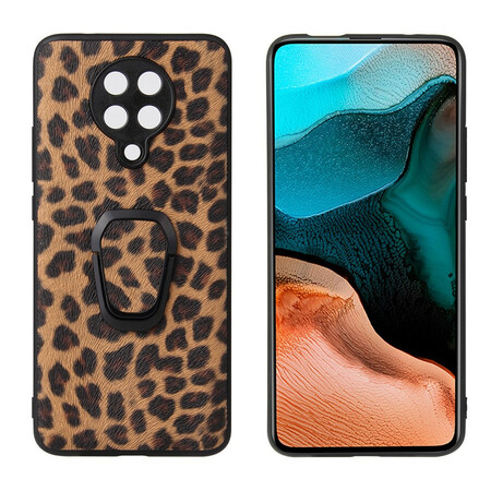 Xiaomi Poco F2 Pro Cover Leopardenfell-Effekt Ring-Halterung
