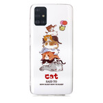 Samsung Galaxy A51 Cats Cover Fluoreszierend