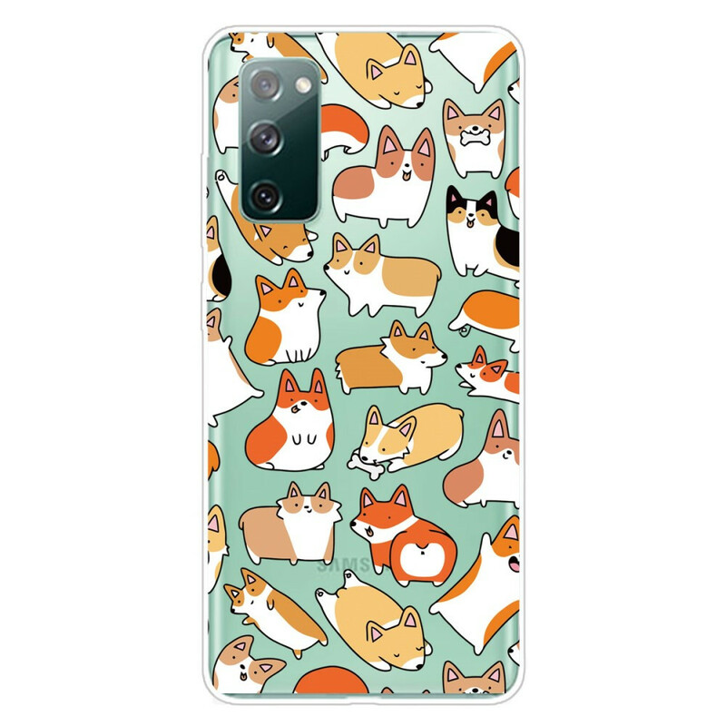 Samsung Galaxy S20 FE Cover Transparent Multiple Dogs