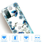 Samsung Galaxy S20 FE Cover Transparent Retro Schmetterlinge und Blumen