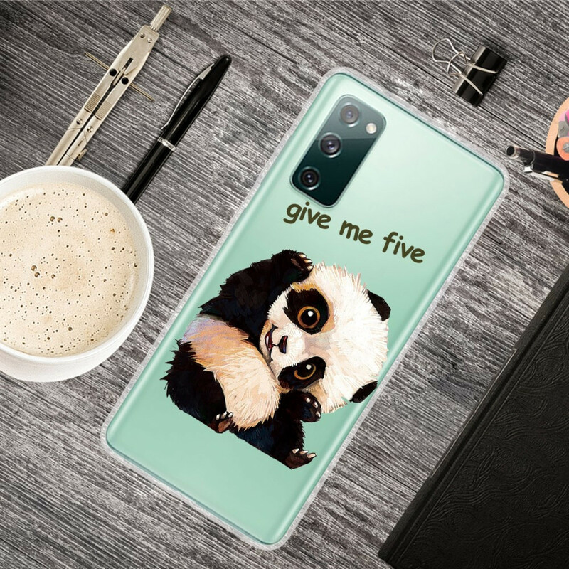 Samsung Galaxy S20 FE Hülle Transparent Panda Give Me Five