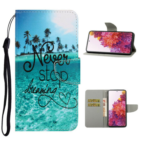 Samsung Galaxy S20 FE Never Stop Dreaming Marine Tasche mit Riemen