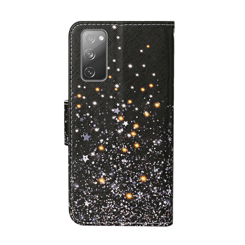 Samsung Galaxy S20 FE Hülle Sterne und Glitzer mit Lanyard