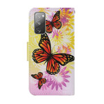 Samsung Galaxy S20 FE Hülle Schmetterlinge und Sommerblumen