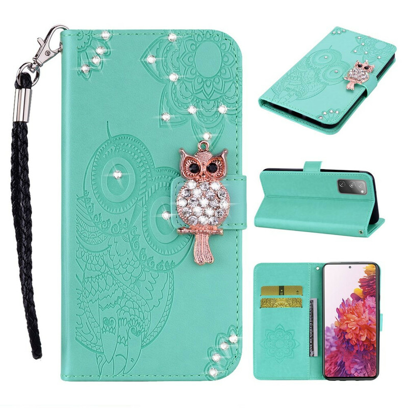 Samsung Galaxy S20 FE Hülle Eule Mandala und Charm