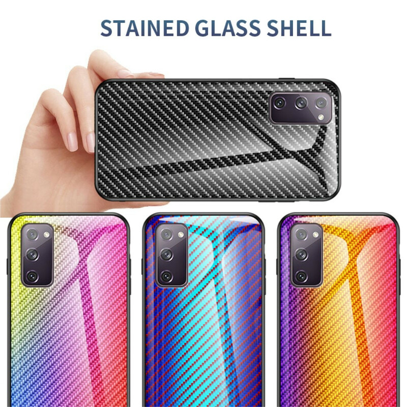 Hülle Samsung Galaxy S20 FE Gehärtetes Glas Kohlefaser