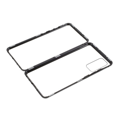 Samsung Galaxy S20 FE Hülle mit Metallrand und gehärteter Glasrückseite