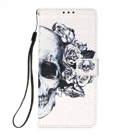 Hülle Huawei P Smart 2020 Totenkopf Blume