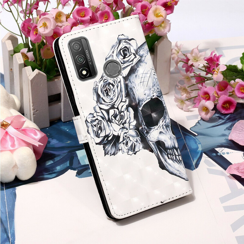 Hülle Huawei P Smart 2020 Totenkopf Blume