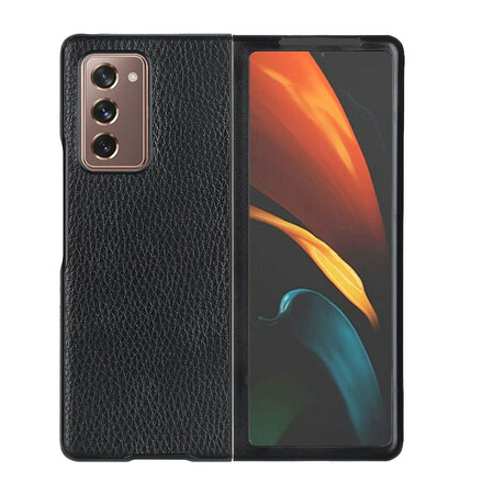 Samsung Galaxy Z Fold 2 Cover Echtleder Litchi strukturiert