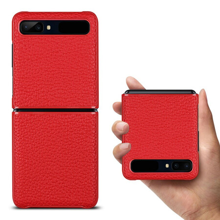Samsung Galaxy Z Flip Cover Echtleder Litchi