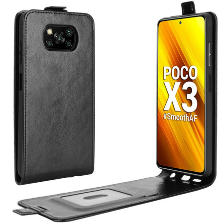 Hülle Xiaomi Poco X3 Vertikale Klappe Lederoptik