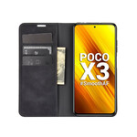 Flip Cover Xiaomi Poco X3 Lederoptik Weiches Leder