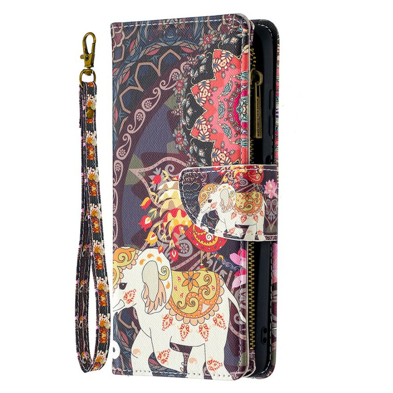 Xiaomi Poco X3 Tasche mit Reißverschluss Elefant