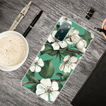 Samsung Galaxy S20 FE Cover Weiße Blumen Gemalt