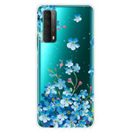 Cover Huawei P Smart 2021 Blauer Blumenstrauß