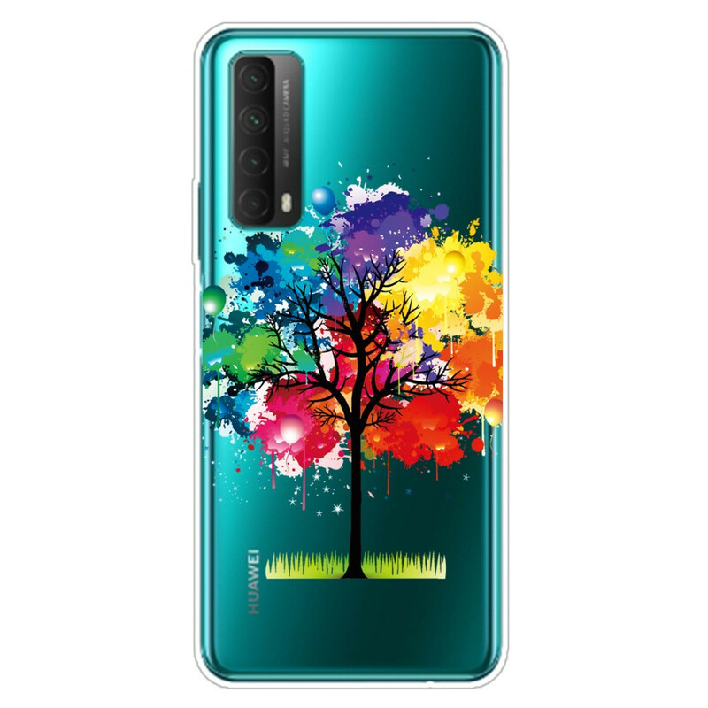 Huawei P Smart 2021 Transparent Aquarell Baum Cover