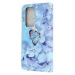 Huawei P40 Diamond Butterflies Strap Tasche