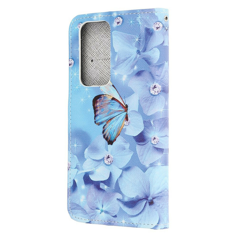 Huawei P40 Diamond Butterflies Strap Tasche