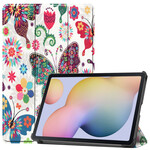 Smart Case Samsung Galaxy Tab S7 Stifthalter Vintage-Blumen