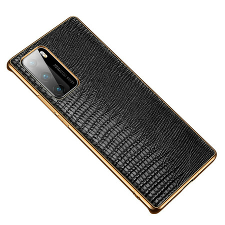 Huawei P40 Cover Echtes Leder mit Eidechsenstruktur