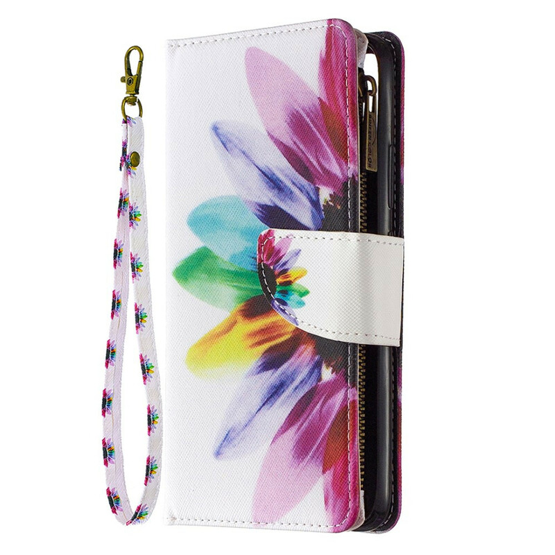 Hülle Realme C11 Tasche mit Reißverschluss Blume