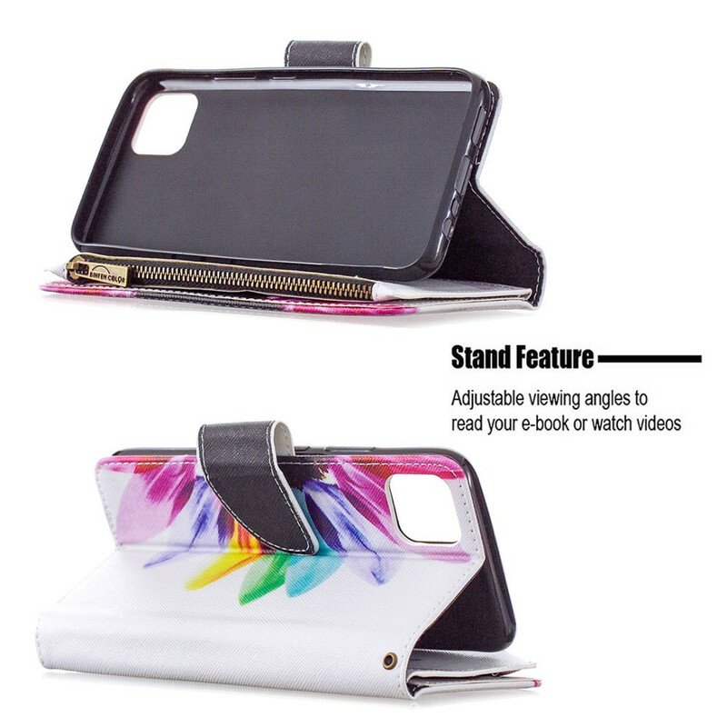 Hülle Realme C11 Tasche mit Reißverschluss Blume