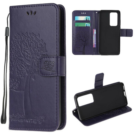 Xiaomi Mi 10T / 10T Pro Tasche Baum und Eulen mit Riemen