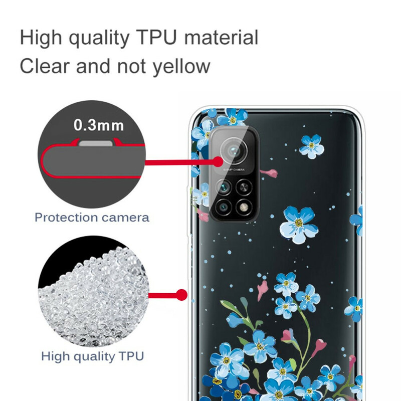 Xiaomi Mi 10T / 10T Pro Cover Blauer Blumenstrauß