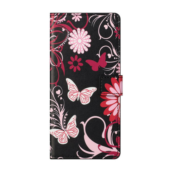 Xiaomi Mi 10T Lite 5G / Redmi Note 9 Pro 5G Tasche Schmetterlinge und Blumen