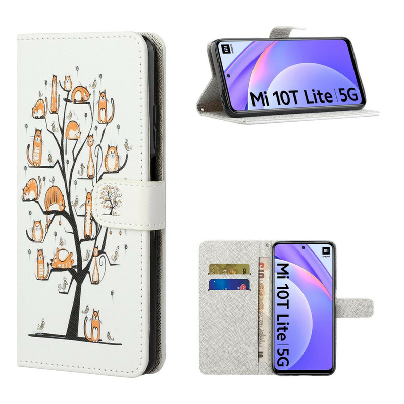 Xiaomi Mi 10T Lite Tasche Funky Cats mit Riemen
