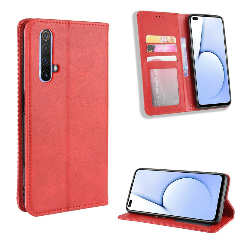 Flip Cover Realme X50 Vintage Styled Leather Effect