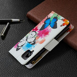 Samsung Galaxy A42 5G Tasche mit Reißverschluss Schmetterlinge