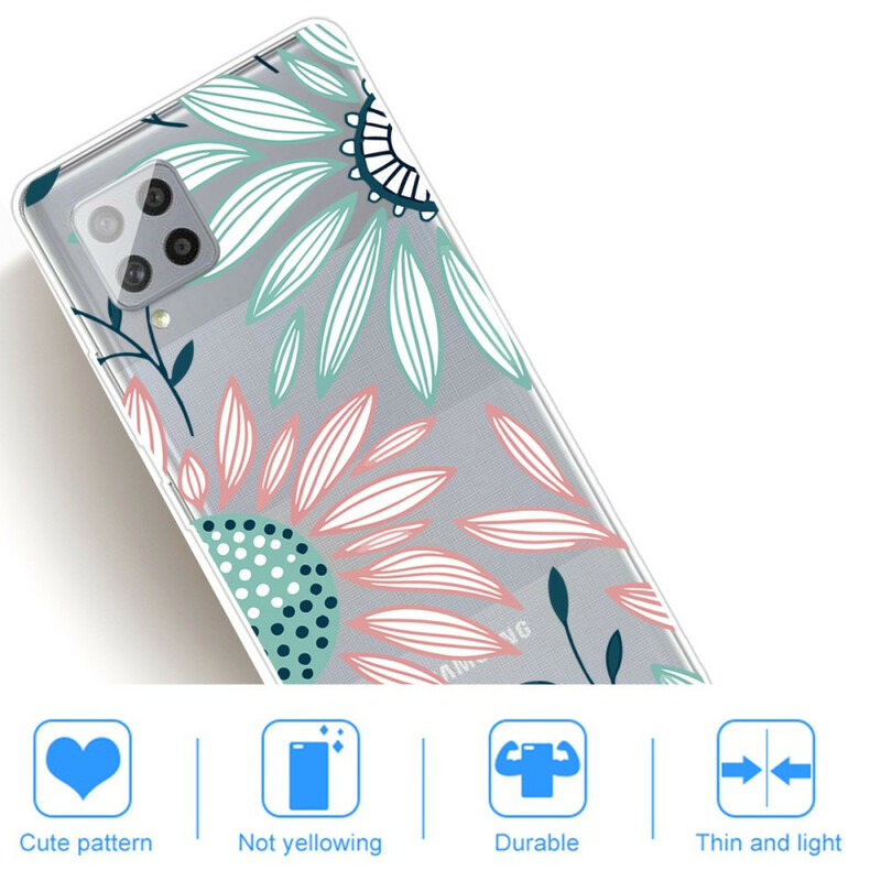 Samsung Galaxy A42 5G Transparent Cover Eine Blume