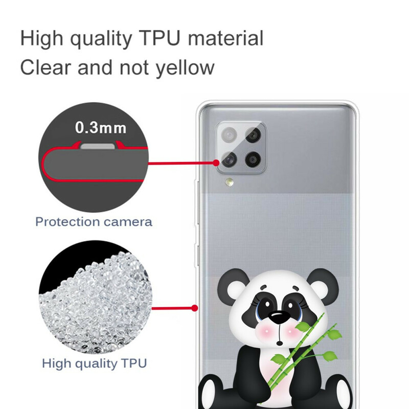 Samsung Galaxy A42 5G Transparent Trauriger Panda Cover