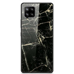 Samsung Galaxy A42 5G Cover Gehärtetes Glas Marmor Supreme