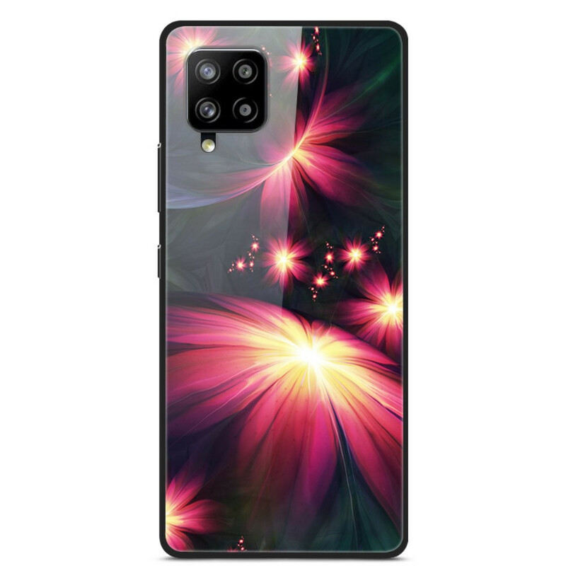 Samsung Galaxy A42 5G Hülle Gehärtetes Glas Blumen Fantasie