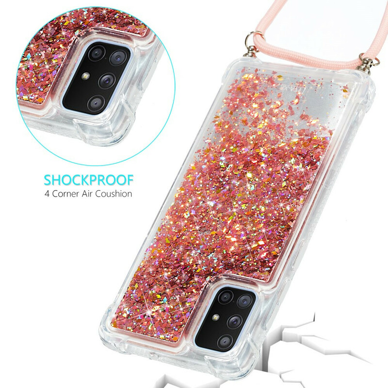 Samsung Galaxy A51 5G Glitter Cover mit Kordel