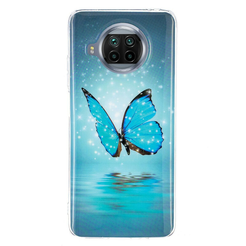 Xiaomi Mi 10T Lite Schmetterling Cover Blau Fluoreszierend