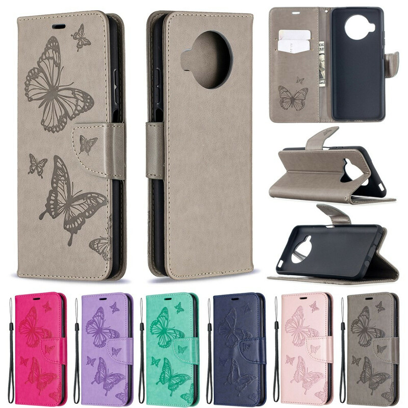 Xiaomi Mi 10T Lite Tasche Gedruckte Schmetterlinge mit Riemen