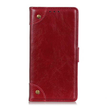 Flip Cover Samsung Galaxy A42 5G Schlitzleder Nappa Nieten