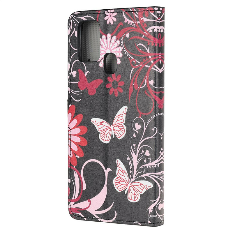 OnePlus Nord N10 Hülle Schmetterlinge und Blumen