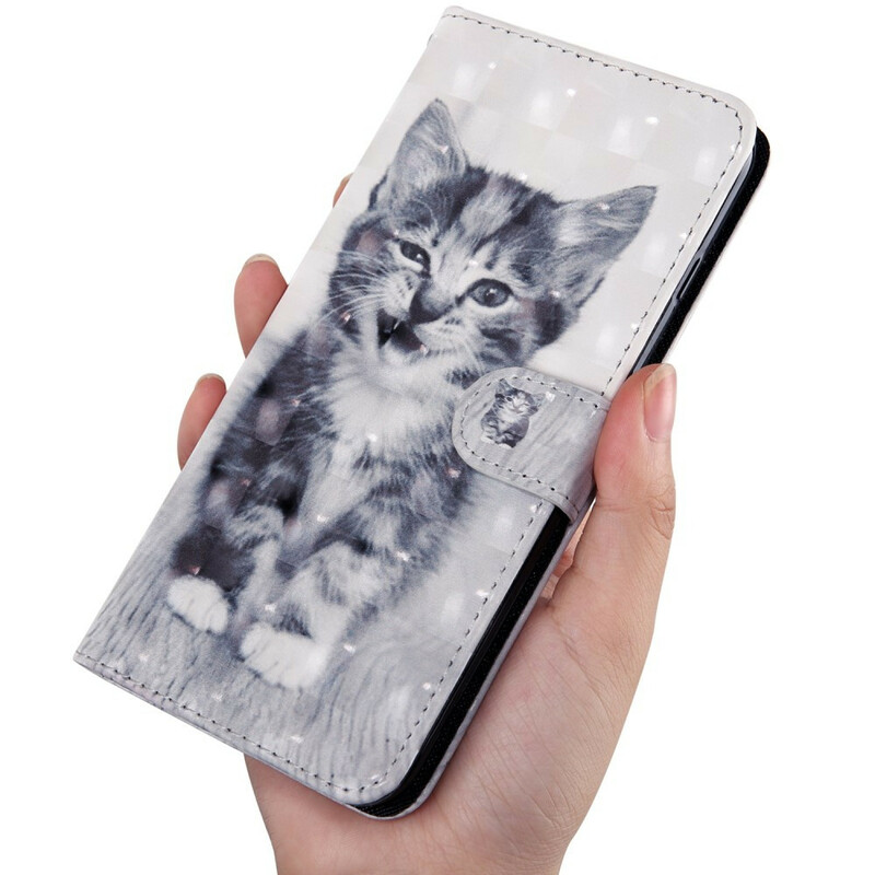 Samsung Galaxy A20s Tasche Katze Schwarz & Weiß