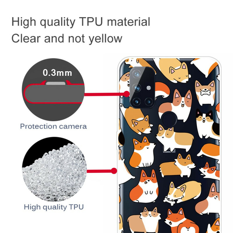 OnePlus Nord N10 Transparent Multiple Dog Cover