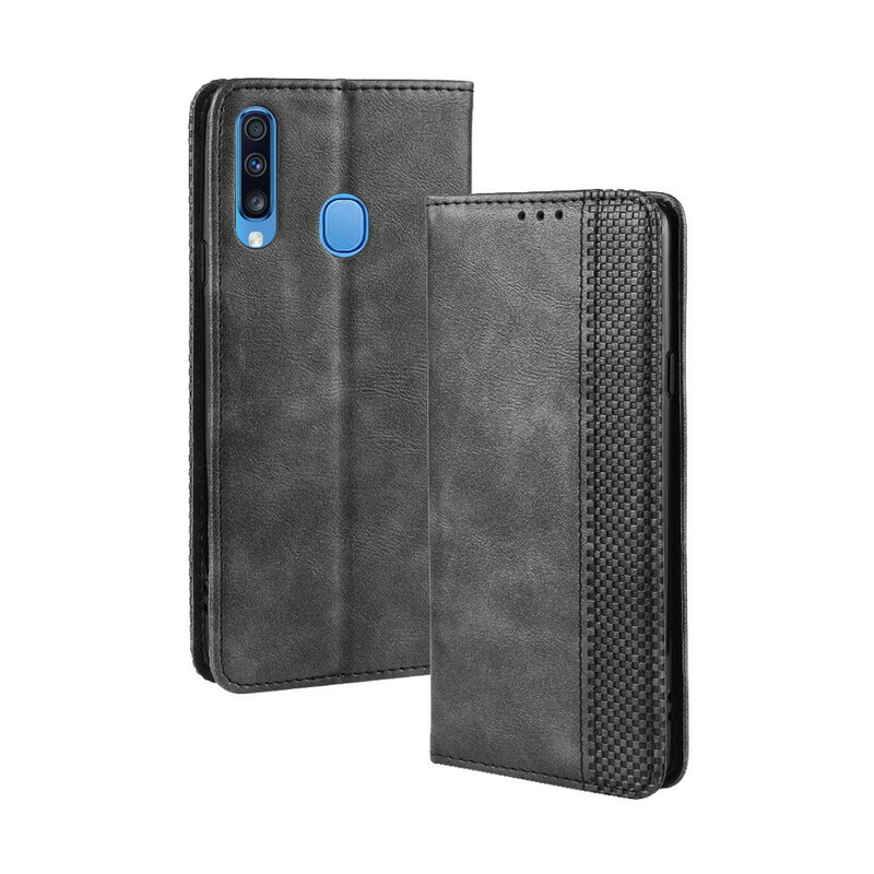 Flip Cover Samsung Galaxy A20s Vintage-Leder-Effekt Stilisiert