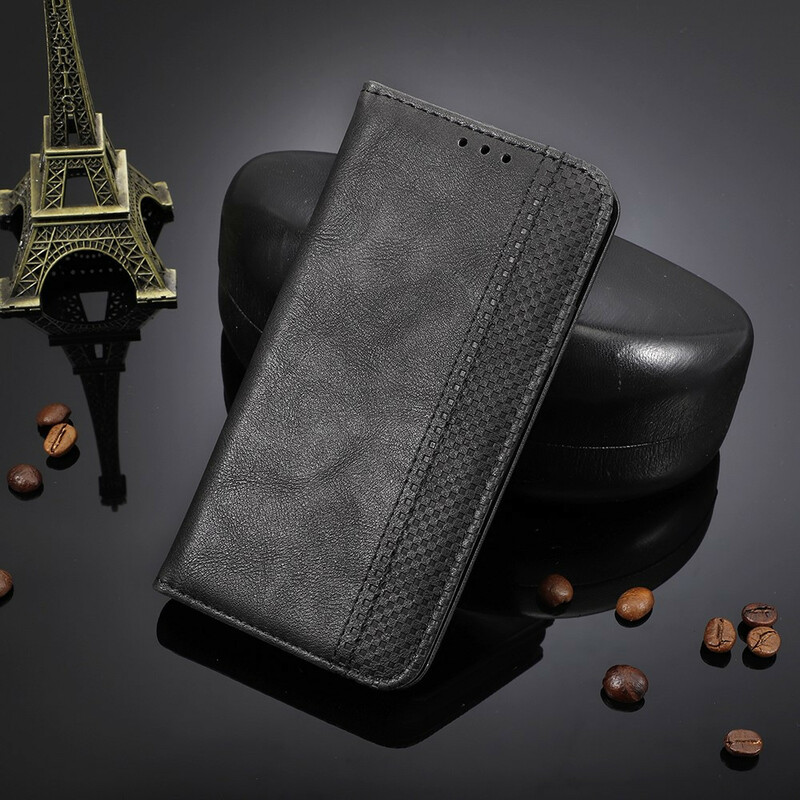 Flip Cover Samsung Galaxy A20s Vintage-Leder-Effekt Stilisiert