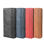 Flip Cover Samsung Galaxy A20s Vintage-Leder-Effekt Stilisiert