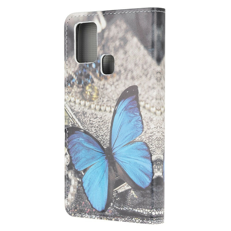 Hülle OnePlus Nord N100 Schmetterling Blau