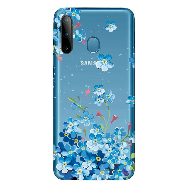 Samsung Galaxy M11 Cover Blaue Blumen
