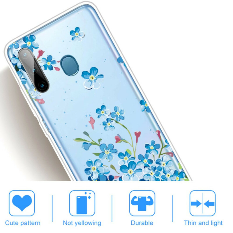 Samsung Galaxy M11 Cover Blaue Blumen
